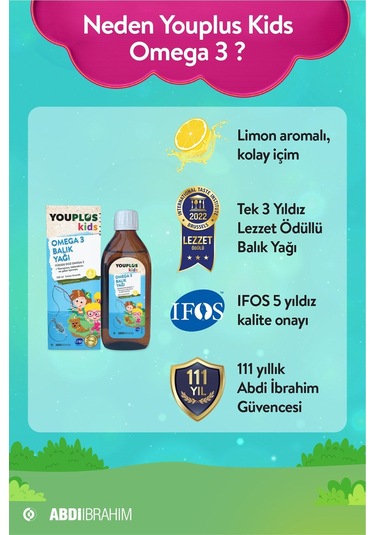Youplus Kids Omega 3 150 Ml Balık Yağı