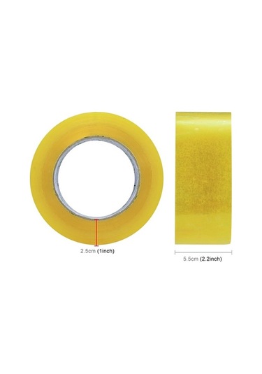 Tongxida 55mm Genişlik 25mm Kalınlık Sızdırmazlık Paket Bandı Rulo Sarı Renkli Etiket Diğer