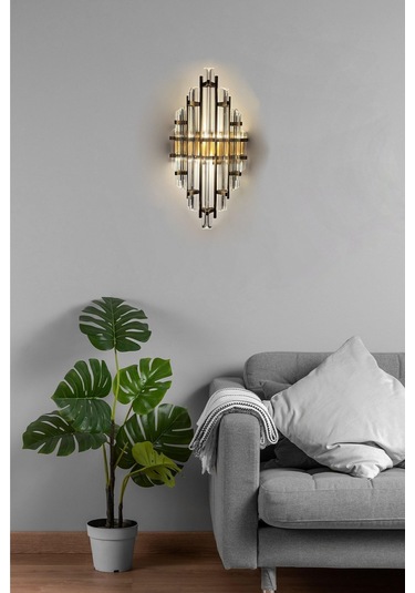 Champion Eskitme Rengi Aplik Tekli Duvar Lambası Otel Cafe Restoran Için Dekoratif Modelleri Gri