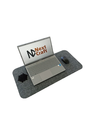 Çalışma Masası Düzenleyici Keçe Bilgisayar Mouse Pedi Masa Üstü Düzenleyici Mat 70x32 Cm K. Gri