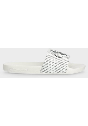 Calvin Klein Erkek Terlik Ym0ym00955 01w Beyaz-siyah Beyaz - Siyah