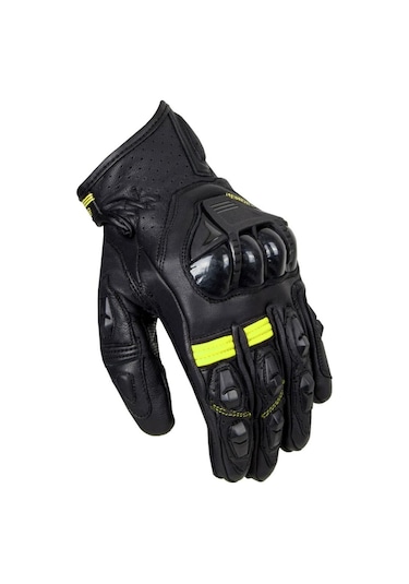Ozone Rs600 Short Deri Motosiklet Eldiveni 66217 Siyah Yeşil