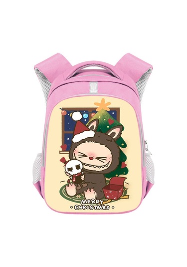 Bubblemall, İlkokul Öğrencileri İçin Şık Ve Büyük Kapasiteli Çift Omuzlu Çocuk Çantası, Moda Ve Rahat Tasarım Beyaz Mor