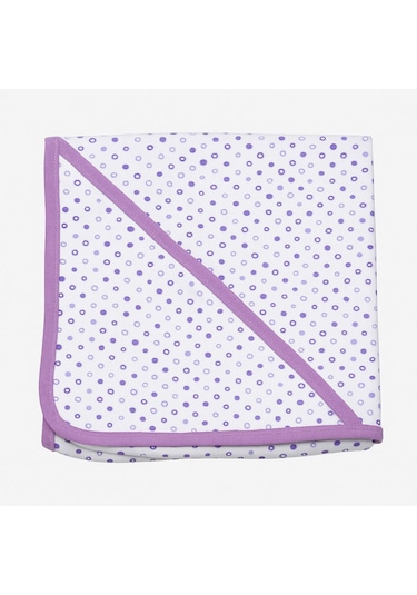 Puanlı Kız Bebek Penye Battaniye 88x88cm - Standart / Mor Mor