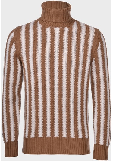 Gran Sasso Erkek Kazak 13121 22647 117 Kahve Kahverengi