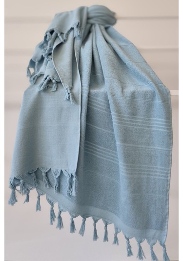 %100 Pamuk Havlu Peştemal 90x175cm - Hafif Plaj Havlusu Indigo
