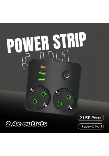 Honeybeeshop Beyaz Ql 86u Usb Priz Uzatıcı 3 Usb Portlu 1 Usbc 2 Ac Coklu Cikisli Asiri Gerilim Koruyucu Ev Ofis Kolej Icin Duvar Prizleri