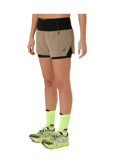 Asics Fujıtraıl 2-n-1 Short Kadın Kahverengi Şort 2012c719-200 Kahverengi