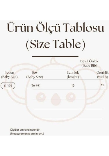 3lü Biyeli Bebek Önlüğü 0-3 Ay Model 7
