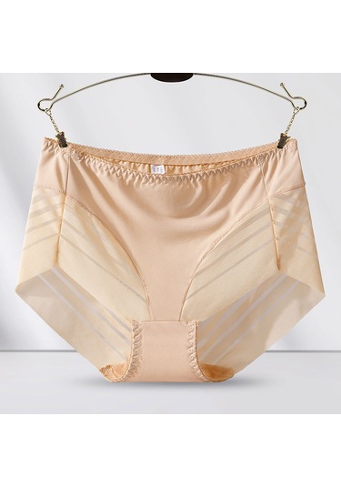 Tcherchi Büyük Beden Yüksek Bel Dantelli Nefes Alabilen Kadın İç Çamaşırı Bej