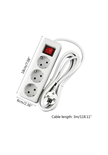 3/4/5 Delik Ab Standardı Alman Tipi Güç Şeridi Uzatma Soketi Dönüşüm Fişi Seyahat Kablosuz Şarj Aleti Kablosu Ev 3 3 M