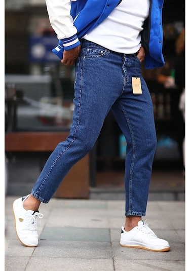 Erkek Boyfriend Pantolon Lacivert