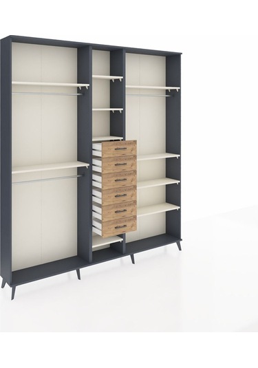 Arges Dolap 10 Raflı 6 Çekmeceli 3 Askılı 220x30x243 Antrasit-aytaşı/çam Aytası/atlas Çam Arges Dolap 10 Raflı 6 Çekmeceli 3 Askılı 220x30x243 Antrasit-aytaşı/çam Aytası/atlas Çam