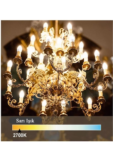 Panasonic 6,5w 50w Led Mum Ampul Sarı 2700k - E14 3 Adet Avize Lambası