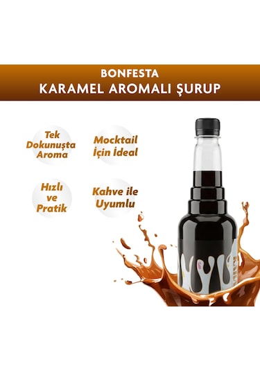 Bonfesta Karamel Aromalı Kahve ve Kokteyl Şurubu 750 ML