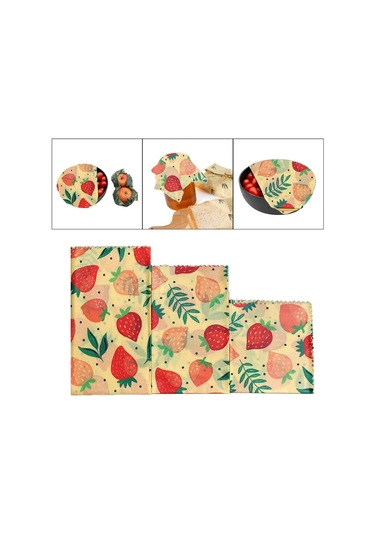 Suntek Ekmek Sarma Için Balmumu Gıda Sargıları Sıfır Atık Çilek