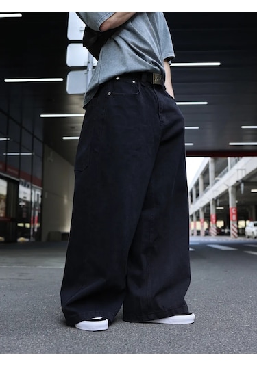 Pokaifu Y2k Tarzında Çok Geniş Kot Pantolonlar 306817563 Koyu Gri