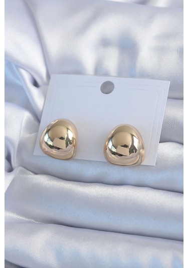 Gold Renk Pirinç Kadın Küpe Çok Renkli