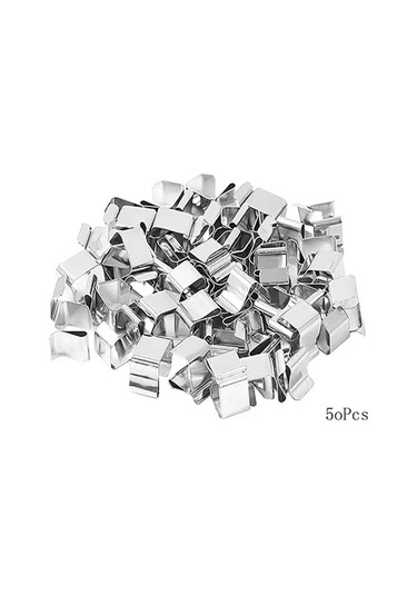 Suofeng Gümüş Küçük Boy Manganez Çelik Noel Işık Kancaları - Dış Mekan Işık Klipsleri, Noel Dekorasyonu, 100 Adet Paket