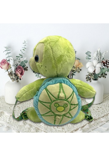 Suntek Doldurulmuş Hayvan Sırt Çantası Omuz Seyahat Okul Sevimli Yeşil