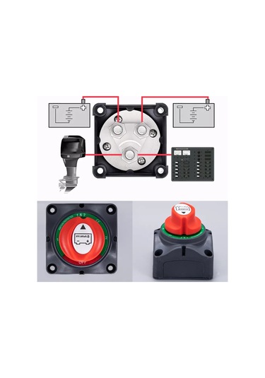 AKÜ DEVRE KESİCİ ŞALTERİ 300A 3P 12-48V 1+2 ÇİFT DEVRELİ 2 KADEME
