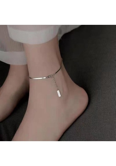 Basit Kadın Halhal Ayarlanabilir Uzatma Uzunluğu Ayak Zinciri Kolye Ayak Bilezik Şık Takı Hediye Gümüş