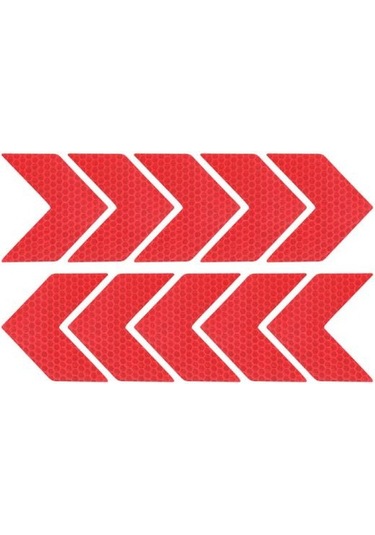 Jms Araba Aksesuarları Kendinden Yapışkanlı Koruyucu Araba Dış Gövde Yansıtıcı Etiket Bant 10 Adet Kırmızı