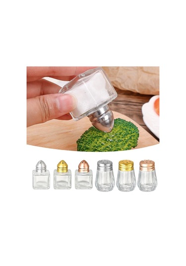 Kapaklı 10/15ml Baharat Şişesi Şeffaf Cam Tuz Kavanozu Dayanıklı Baharatlıklar Barbekü 5