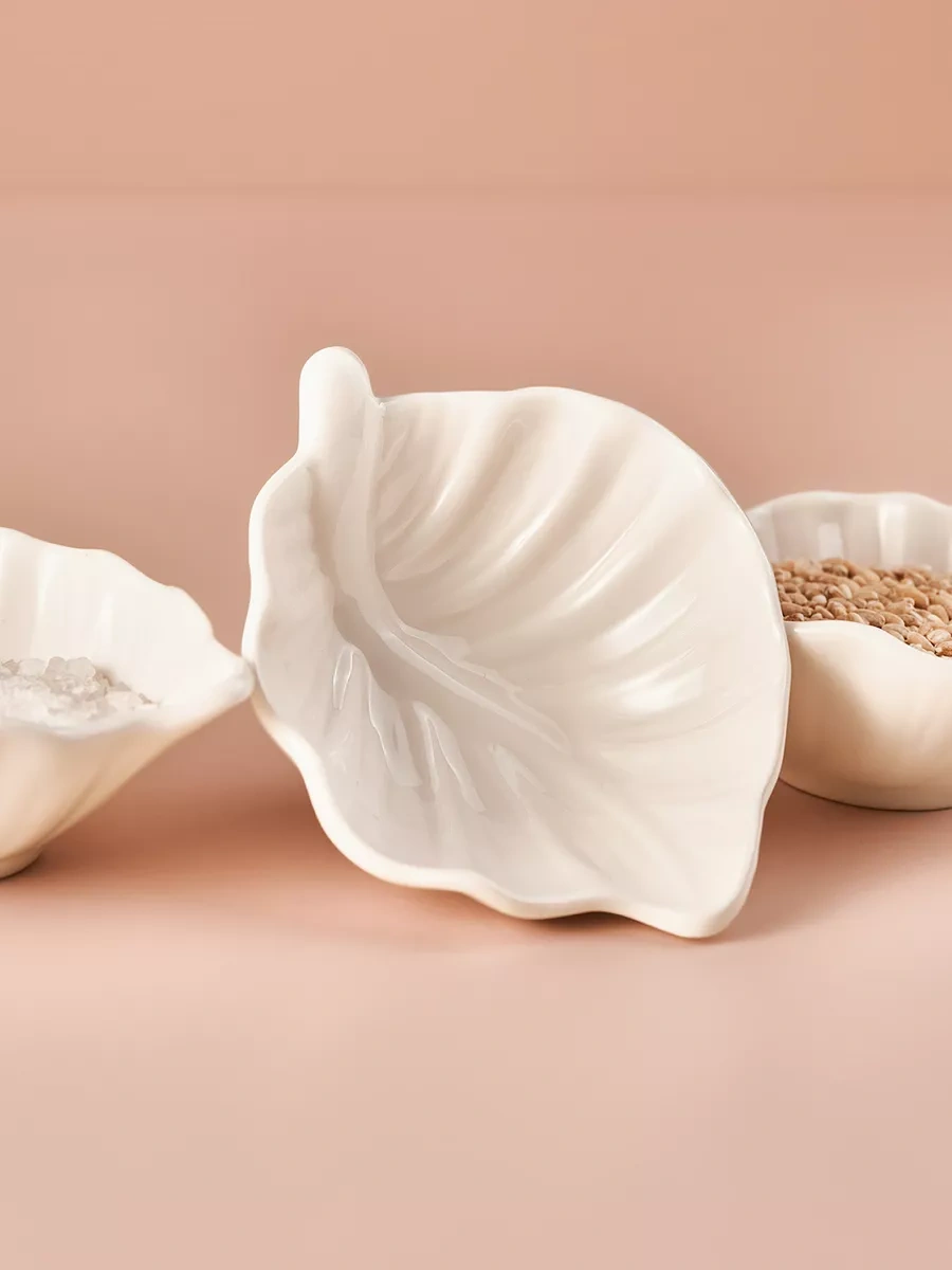 Good Sale Seramik Sosluklar 100x90 Mm 3'lü Set. 11279708 Beyaz