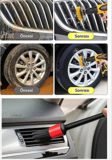 İsgstore 8 Parça Araç Iç Ve Dış Matkap Ucu Uyumlu Detaylı Bakım Fırça Temizleme Seti