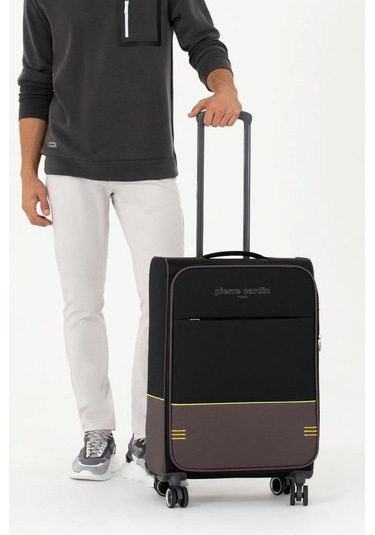 Pierre Cardin Ultra Light Hafif Lüx Kumaş Orta Boy Valiz Siyah 04pc8200 Siyah