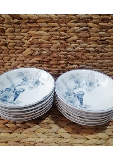 Güral Porselen Kuş Model 17 Cm 12 Adet Çukur Tabak