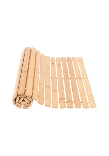 Bambu Katlanır Banyo Paspası 40x60 Cm Krem