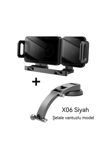 Uıowoo Araç İçi Telefon Tutucu Siyah Model + Şelale Vantuz
