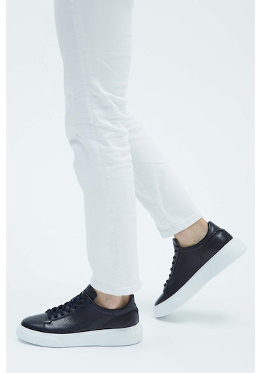 Tamer Tanca Erkek Hakiki Deri Lacivert Sneakers & Spor Ayakkabı 04 2501 Erk Ayk Y23 Lacı Fltr Lacivert