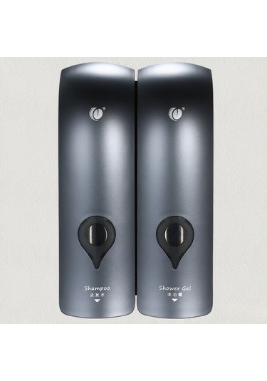 Gajeena Duvarlı Elmas Sabun Dispenseri, 2'li Başlıklı, 300ml 2, Duş Jeli Ve Şampuan Depolayıcı, Deliksiz Kurulum, Gri Gri