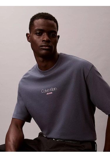 Calvin Klein Ss 16s Rlxd Fıt Ckj Graphıc Tee-12842 Çok Renkli