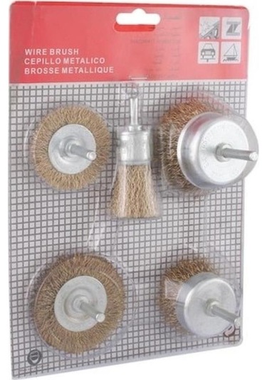 Leo 5 Parça Pimli Sarı Tel Fırça Seti