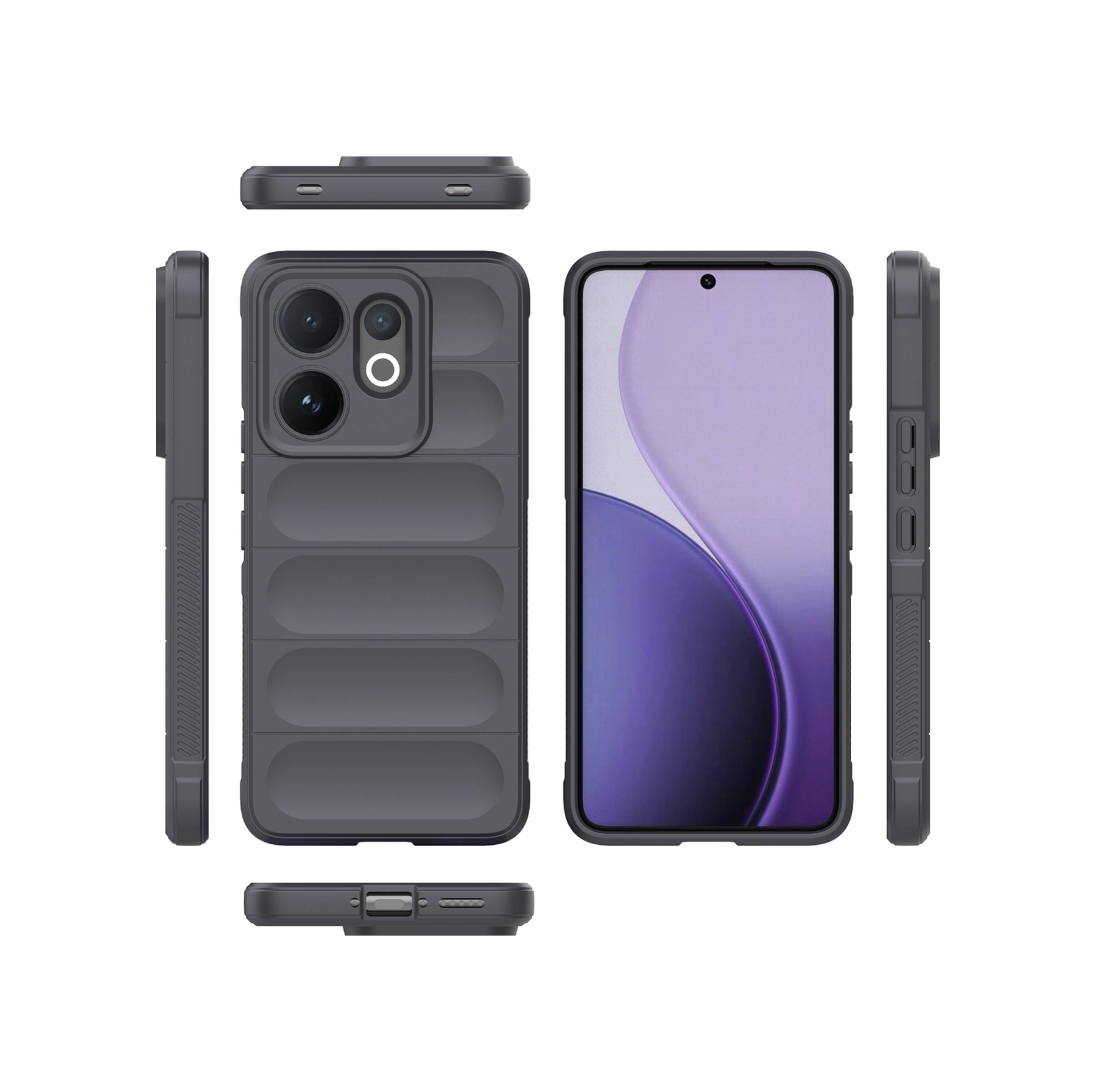 Vivo V60 5g Kılıf Düşmeye Karşı Dayanıklı Yumuşak Tpu Sağlam Telefon Arka Kapağı - Koyu Gri Koyu Gri