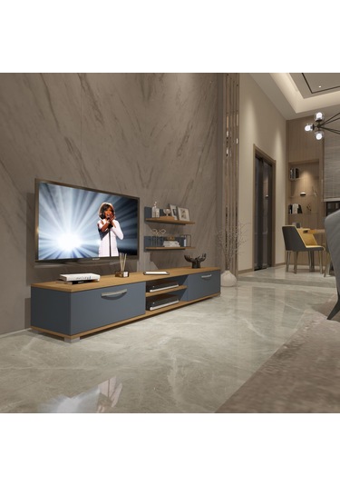 Decoraktiv Eko 4 Mdf Dvd Tv Ünitesi Tv Sehpası Pera - Antrasit