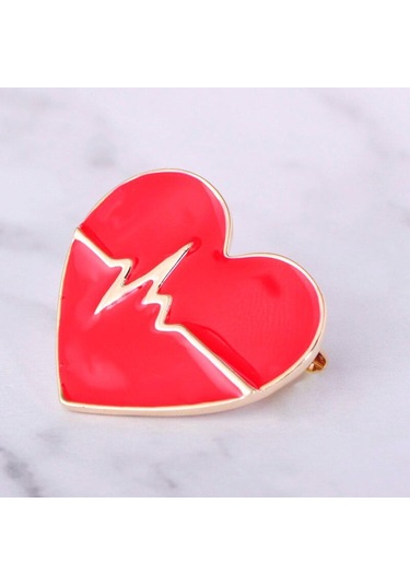 Blucome Kırmızı Emaye Aşk Kalp Atışı Şekli Broş Korsaj Doktor Hemşire Hastane Rozeti Özel Tasarım Kalpler Broş Yaka Klip Kırmızı
