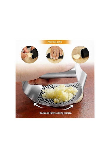 Mutfak İçin Paslanmaz Çelik Profesyonel Manuel Sarımsak Pres Kırıcı Siyah