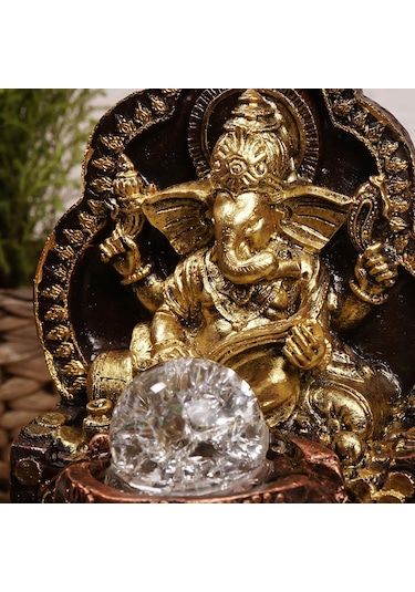 Zen Eskitme Gold Ganesh Temalı Su Şelalesi