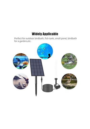 4 Nozullu 2.5 W Dıy Birdbath Dalgıç Güneş Çeşmesi Pompası