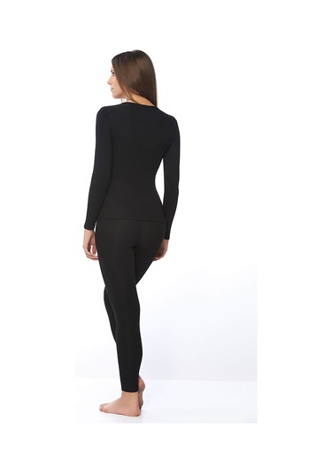 Kadın Siyah Alt Üst Kışlık Termal Set Siyah