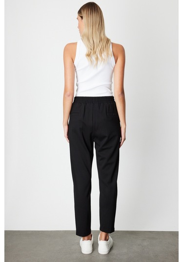 On Kadın Paça Arkası Uzun Dikişli Eşofman Altı 66122 Siyah Siyah