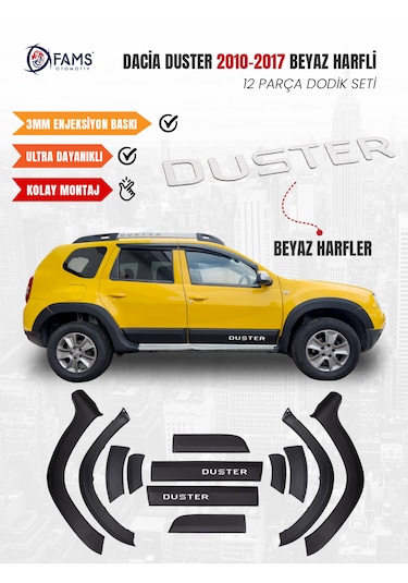 Dacia Duster Uyumlu 2010-2017 Dodik Seti 12 Parça Beyaz Harfli