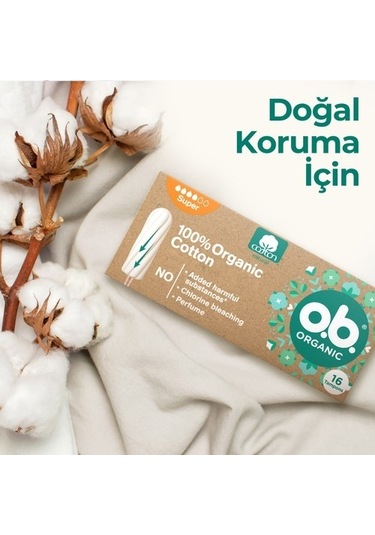 O.B Organic Tampon Super 16'lı