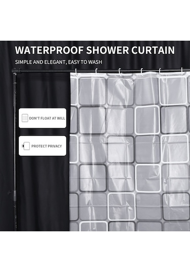 Ulzyvf Duş Perdesi Askısı - Banyo İçin Su Geçirmez 12 İnç Diğer