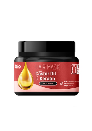 Organik Vegan Onarıcı Saç Maskesi Castrol Oıl & Keratin 295 Ml